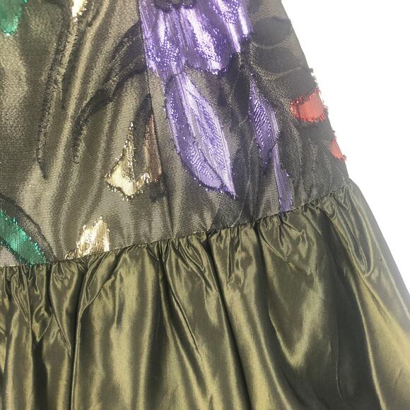 VINTAGE Nadine ‘80’s Party Dress Shiny Green Women’s SZ 4? EUC - Picture 7 of 14